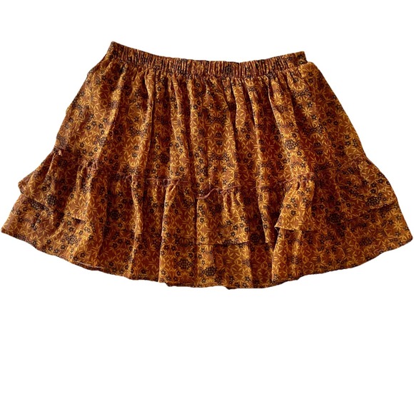 "Live To Be Spoiled" Large Cottage-core Floral Ruffle Mini Skirt, SZ Small NWT - Picture 2 of 7